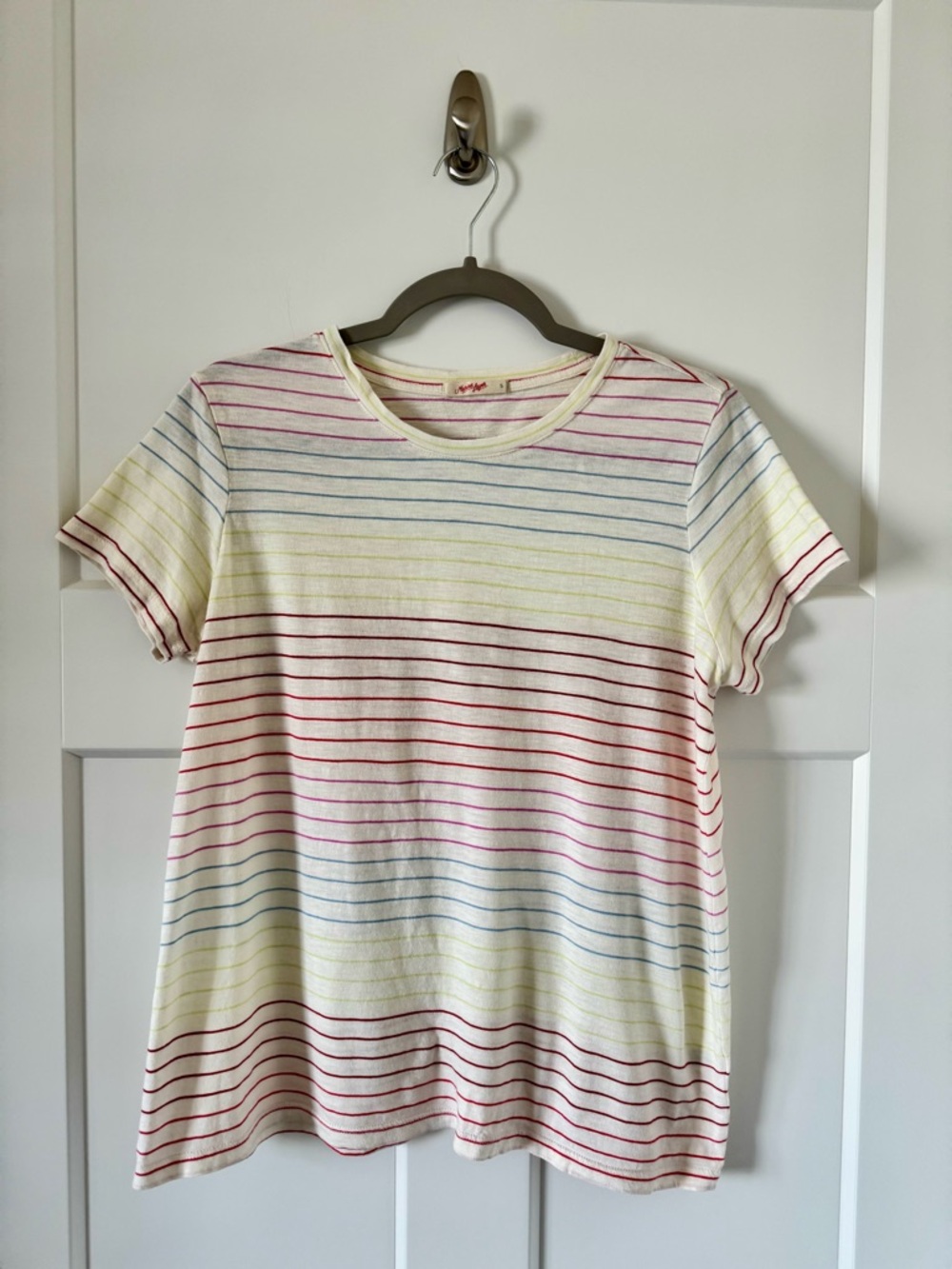 Marine Layer Swing Stripe Crew Multicolor Short Sleeve Tee Size S